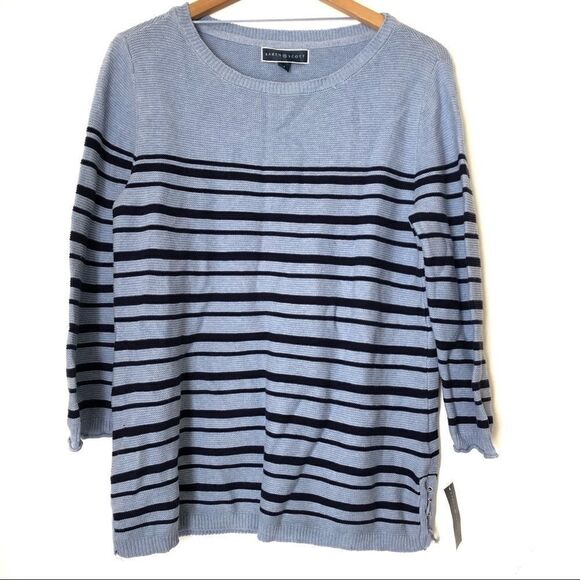 Karen Scott Sweaters - Karen Scott Side Lace Sweater Pullover Women Size M with defects